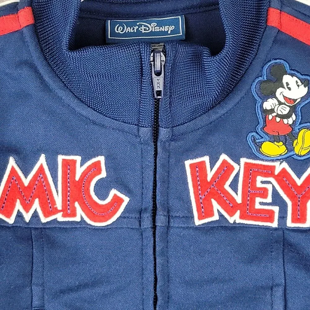 Vintage Disney Toddler Jacket 2T Mickey Mouse Track Style Embroidered Blue